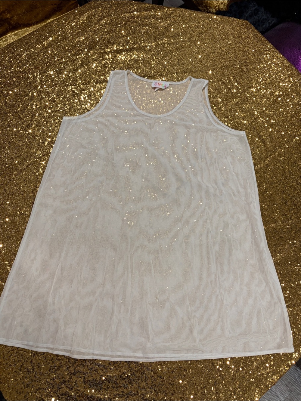 Sheer Cream color Tank Top - Lightweight Layering Piece
